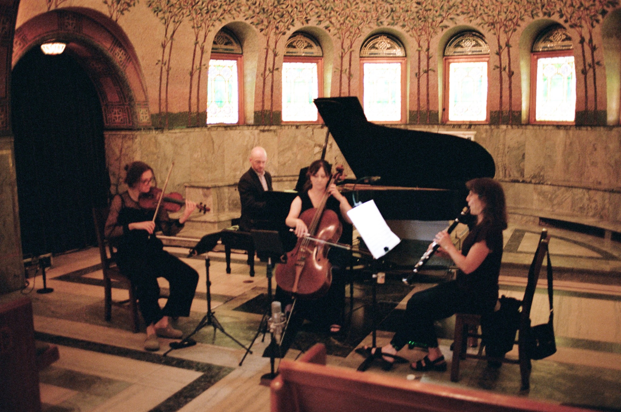 Quartet performing inside the chapel