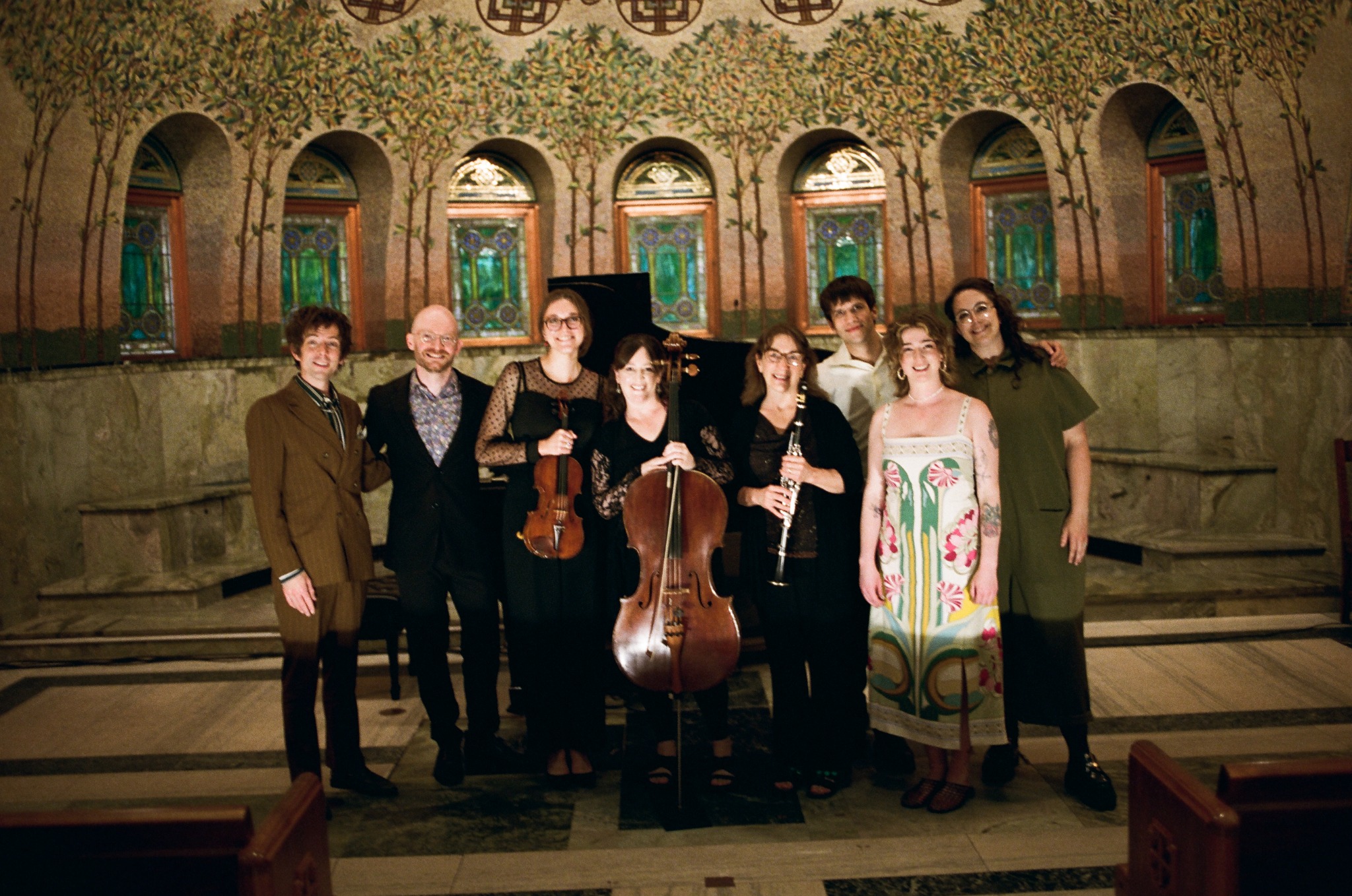 Group portrait inside Lakewood Cemetery Chapel